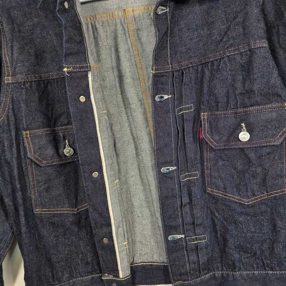 Levi's 507XXE Type II Jacket Mens 46 XXL Dark Indigo Selvedge Japan Big E T-Back - Picture 15 of 16